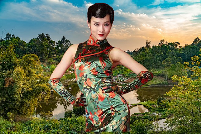 她的动作十分轻盈，不知道的人，还以为她在弹琴一般